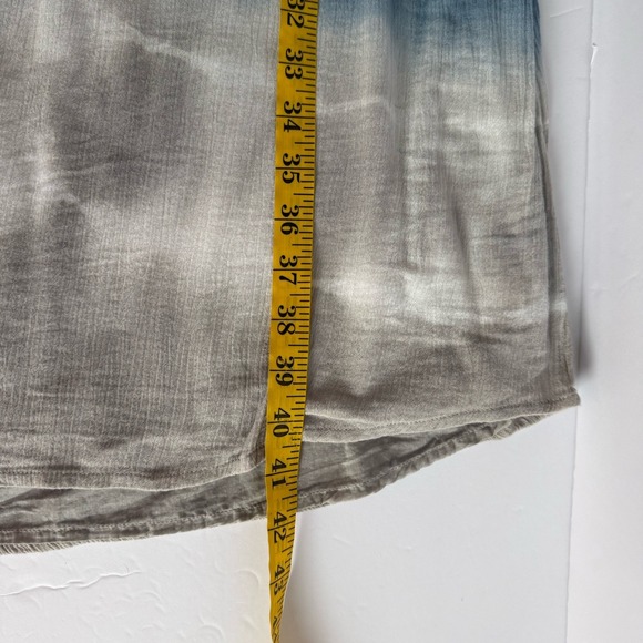 Pure Jill Tie Dye Dress XL Petite Blue Gray Stripe Cotton Beach Hippie Boho - Picture 8 of 8